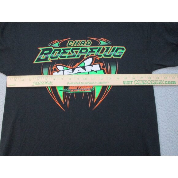 Sprint Car Shirt Mens Medium Chad Boespflug Dirt Track Auto Racing Mean Green 69 - Picture 5 of 7